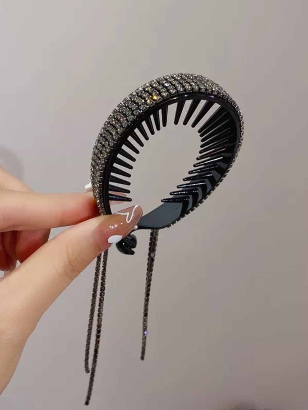Full Rhinestone Hairpins for Women Long Tassel Crystal Hair Accessories Wedding